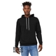 aerial view a black heather bella + canvas unisex sponge fleece pullover hoodie - 3719, image 1 of 6