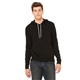 aerial view a black bella + canvas unisex sponge fleece pullover hoodie - 3719, image 1 of 6