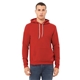 aerial view a red bella + canvas unisex sponge fleece pullover hoodie - 3719, image 1 of 4