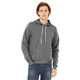 aerial view a deep heather bella + canvas unisex sponge fleece pullover hoodie - 3719, image 1 of 4