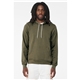 aerial view a heather olive bella + canvas unisex sponge fleece pullover hoodie - 3719, image 1 of 3