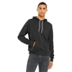 aerial view a dark grey bella + canvas unisex sponge fleece pullover hoodie - 3719, image 1 of 4