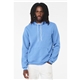 aerial view a carolina blue bella + canvas unisex sponge fleece pullover hoodie - 3719, image 1 of 3