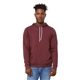 aerial view a heather maroon bella + canvas unisex sponge fleece pullover hoodie - 3719, image 1 of 3