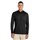 aerial view a black team 365 mens zone performance hoodie, image 1 of 4
