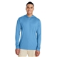 aerial view a sport light blue team 365 mens zone performance hoodie, image 1 of 4
