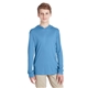 aerial view a sport light blue team 365 youth zone performance hoodie, image 1 of 4