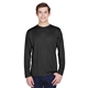 aerial view a black team 365 mens zone performance long - sleeve t - shirt, image 1 of 7