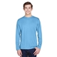 aerial view a sport light blue team 365 mens zone performance long - sleeve t - shirt, image 1 of 6
