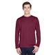 aerial view a sport maroon team 365 mens zone performance long - sleeve t - shirt, image 1 of 7