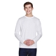 aerial view a white team 365 mens zone performance long - sleeve t - shirt, image 1 of 7