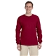 aerial view a cardinal red gildan(r) ultra cotton(r) 6 oz long - sleeve t - shirt - g2400, image 1 of 5