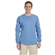aerial view a carolina blue gildan(r) ultra cotton(r) 6 oz long - sleeve t - shirt - g2400, image 1 of 5