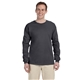 aerial view a charcoal gildan(r) ultra cotton(r) 6 oz long - sleeve t - shirt - g2400, image 1 of 5