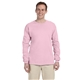 aerial view a light pink gildan(r) ultra cotton(r) 6 oz long - sleeve t - shirt - g2400, image 1 of 5