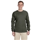 aerial view a military green gildan(r) ultra cotton(r) 6 oz long - sleeve t - shirt - g2400, image 1 of 5