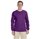 aerial view a purple gildan(r) ultra cotton(r) 6 oz long - sleeve t - shirt - g2400, image 1 of 5