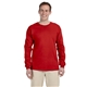 aerial view a red gildan(r) ultra cotton(r) 6 oz long - sleeve t - shirt - g2400, image 1 of 5
