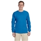 aerial view a sapphire gildan(r) ultra cotton(r) 6 oz long - sleeve t - shirt - g2400, image 1 of 5
