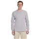 aerial view a sport grey gildan(r) ultra cotton(r) 6 oz long - sleeve t - shirt - g2400, image 1 of 4