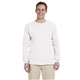 aerial view a white gildan(r) ultra cotton(r) 6 oz long - sleeve t - shirt - g2400, image 1 of 5