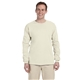 aerial view a natural gildan(r) ultra cotton(r) 6 oz long - sleeve t - shirt - g2400, image 1 of 5