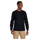 aerial view a black gildan(r) ultra cotton(r) 6 oz long - sleeve pocket t - shirt - g2410, image 1 of 5