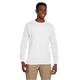 aerial view a white gildan(r) ultra cotton(r) 6 oz long - sleeve pocket t - shirt - g2410, image 1 of 6