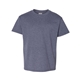 aerial view a heather navy gildan heavy cotton(tm) youth t - shirt, image 1 of 3