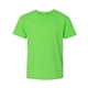 aerial view a neon green gildan heavy cotton(tm) youth t - shirt, image 1 of 3