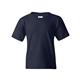 aerial view a navy gildan heavy cotton(tm) youth t - shirt, image 1 of 3