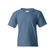 aerial view a indigo blue gildan heavy cotton(tm) youth t - shirt, image 1 of 3