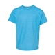 aerial view a heather sapphire gildan heavy cotton(tm) youth t - shirt, image 1 of 3