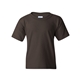 aerial view a dark chocolate gildan heavy cotton(tm) youth t - shirt, image 1 of 3