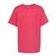aerial view a heather red gildan heavy cotton(tm) youth t - shirt, image 1 of 3