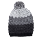 aerial view a black with gray usa ski pom beanie, image 1 of 2