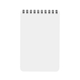 aerial view a white with black coil powerstick acorn top bound notebook, image 1 of 2