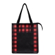 aerial view a red with black northwoods non - woven cooler tote bag, image 1 of 3