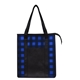 aerial view a royal blue with black northwoods non - woven cooler tote bag, image 1 of 3