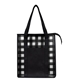 aerial view a white with black northwoods non - woven cooler tote bag, image 1 of 3