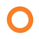 aerial view a orange silicone wrist flying disk, image 1 of 2