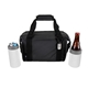 aerial view a black cooler & white icey can cooler & white chilly can cooler basecamp highland peak gift set, image 2 of 3