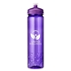 aerial view a translucent purple with purple push-pull lid polysure(tm) euro body ice ready bottle 24 oz, image 1 of 2