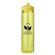 aerial view a translucent yellow with yellow push-pull lid polysure(tm) euro body ice ready bottle 24 oz, image 1 of 2