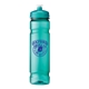aerial view a translucent aqua with aqua push-pull lid 24 oz polysure(tm) jetstream bottle, image 1 of 2