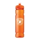 aerial view a translucent orange with orange push-pull lid 24 oz polysure(tm) jetstream bottle, image 1 of 2