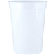 a white 12 oz custom smooth plastic stadium cup
