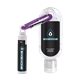aerial view a group of 1.9 oz clear sanitizer with carabiner attached to spf 15 lip balm, image 6 of 6