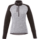 aerial view a light hthr grey/blk smk hthr (922) womens vorlage sweater knit half zip pullover jacket, image 1 of 5