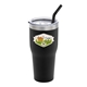 aerial view a black tumbler & black straw basecamp k2 tumbler - 30 oz + straw, image 3 of 4